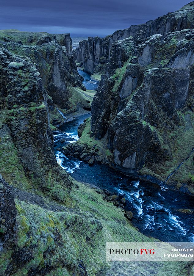 Fjadrargljufur canyon followed by the river Fjar, south-eastern part of Iceland, Europe